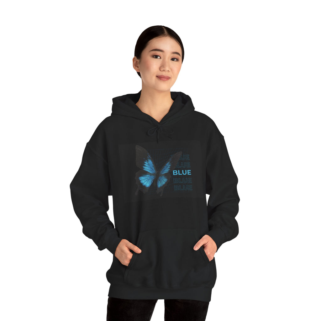 Blue Butterfly Hoodie - "Blue Is Beautiful" Graphic Pullover