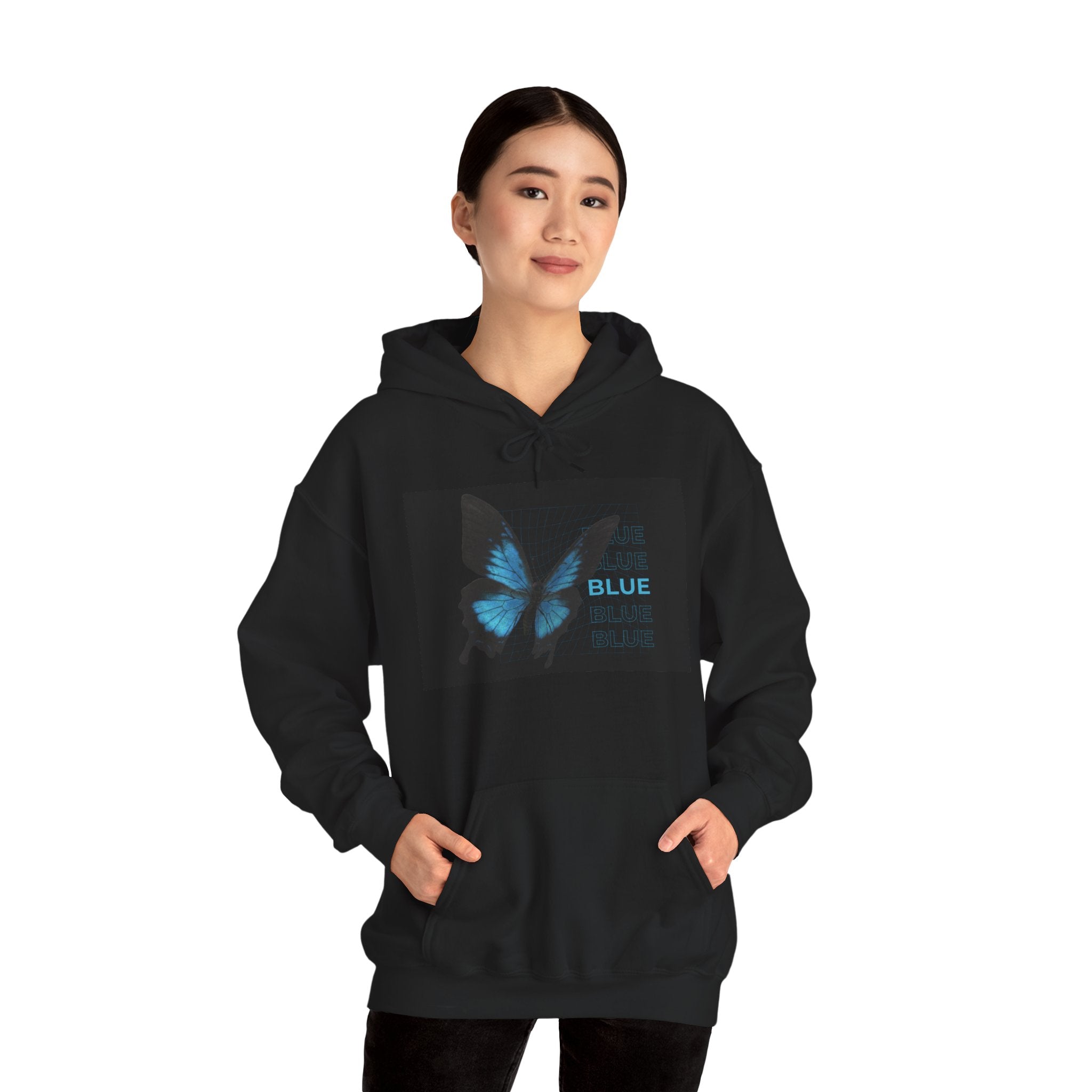 Blue Butterfly Hoodie - "Blue Is Beautiful" Graphic Pullover