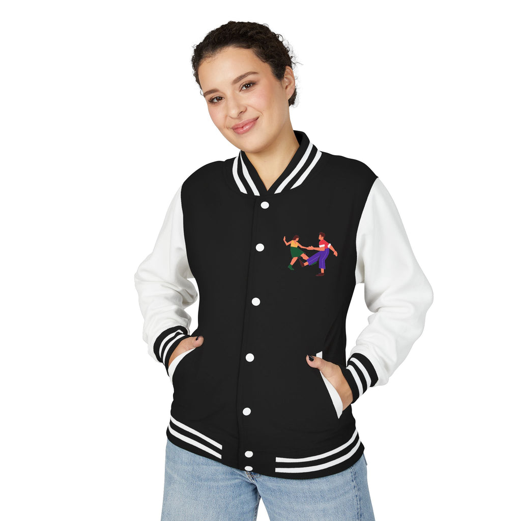 Letterman Jacket — Colorful Roller Skate Couple Embroidered Varsity Jacket