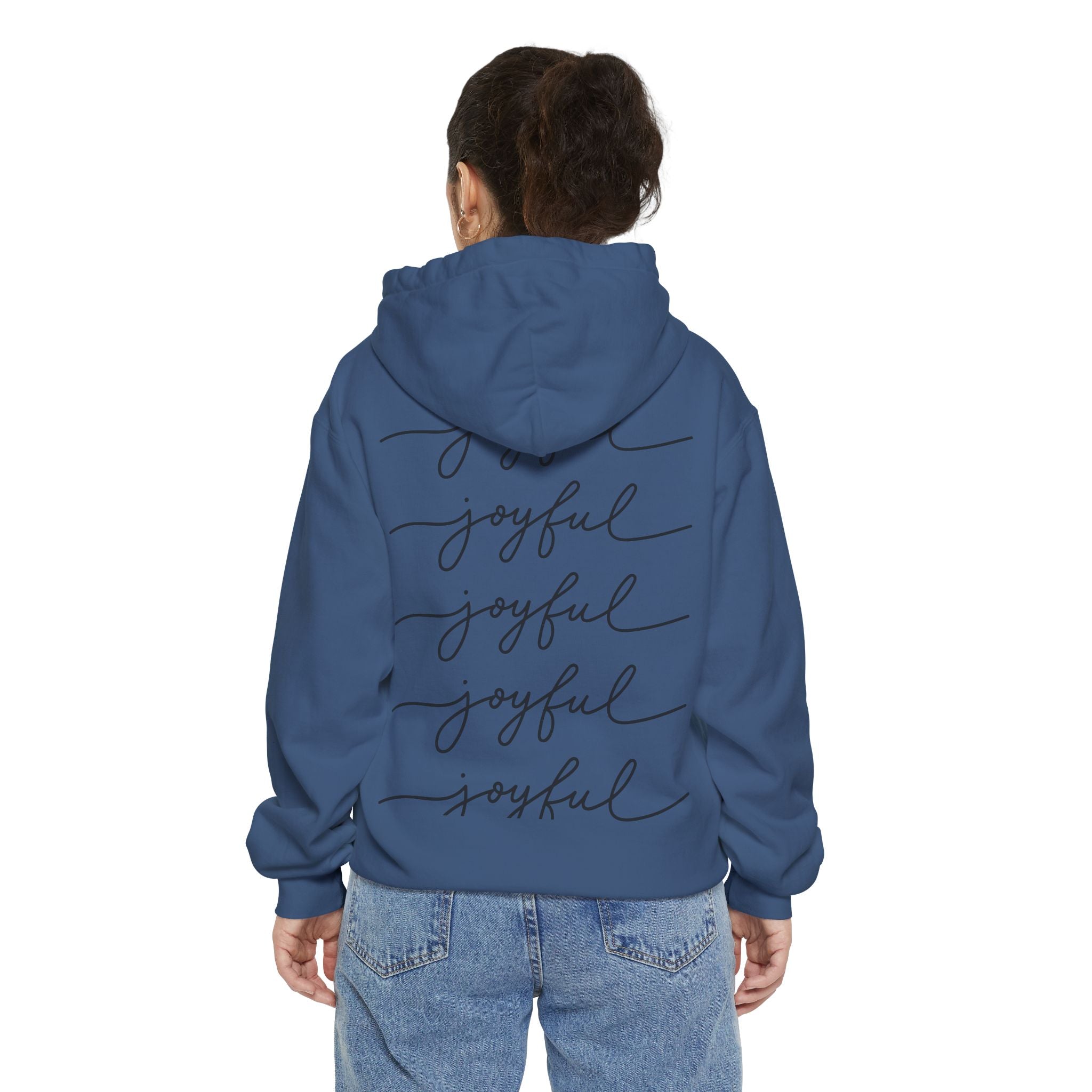 Deer in Glasses Hoodie — Hipster Stag Graphic Pullover (Joyful Script Back)