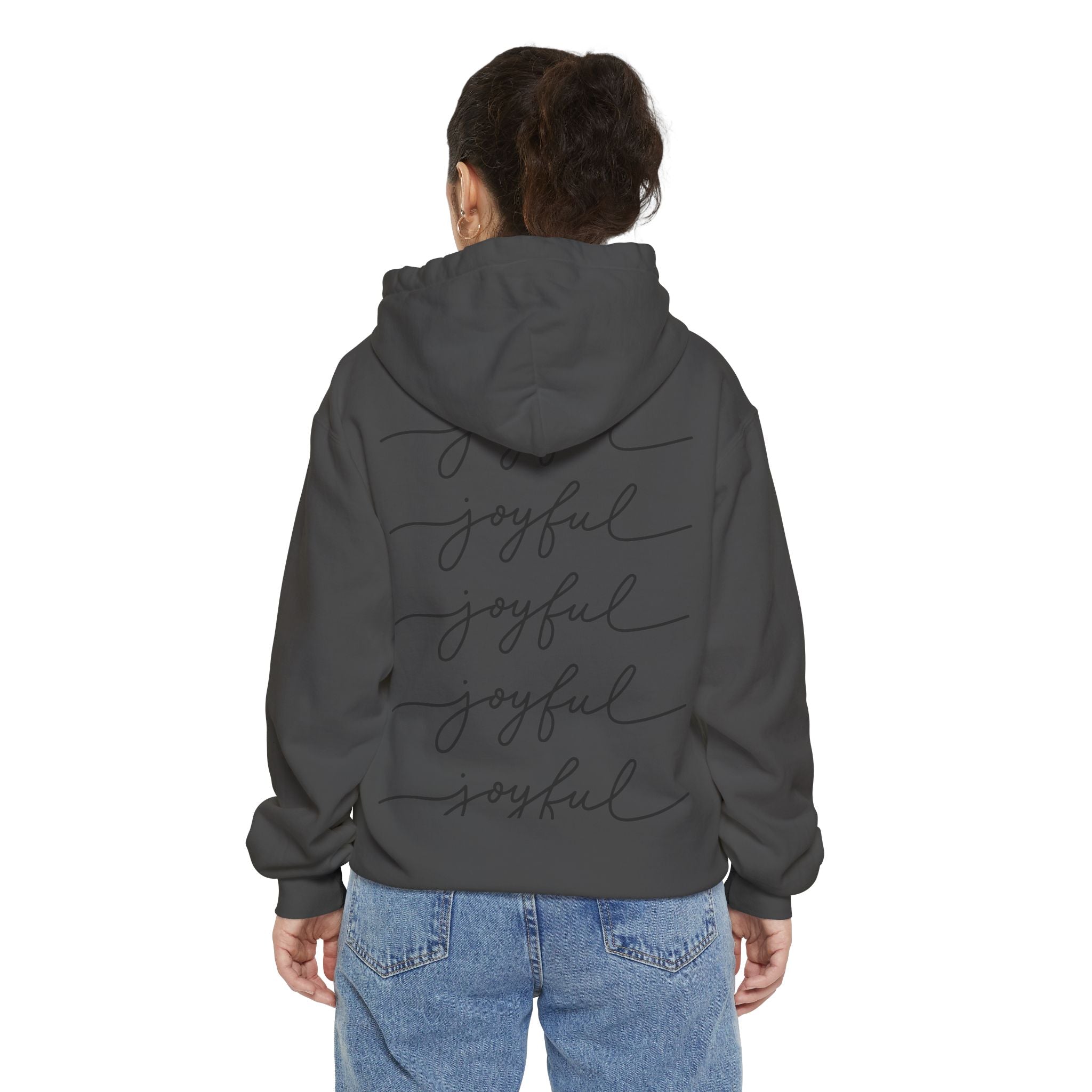Deer in Glasses Hoodie — Hipster Stag Graphic Pullover (Joyful Script Back)