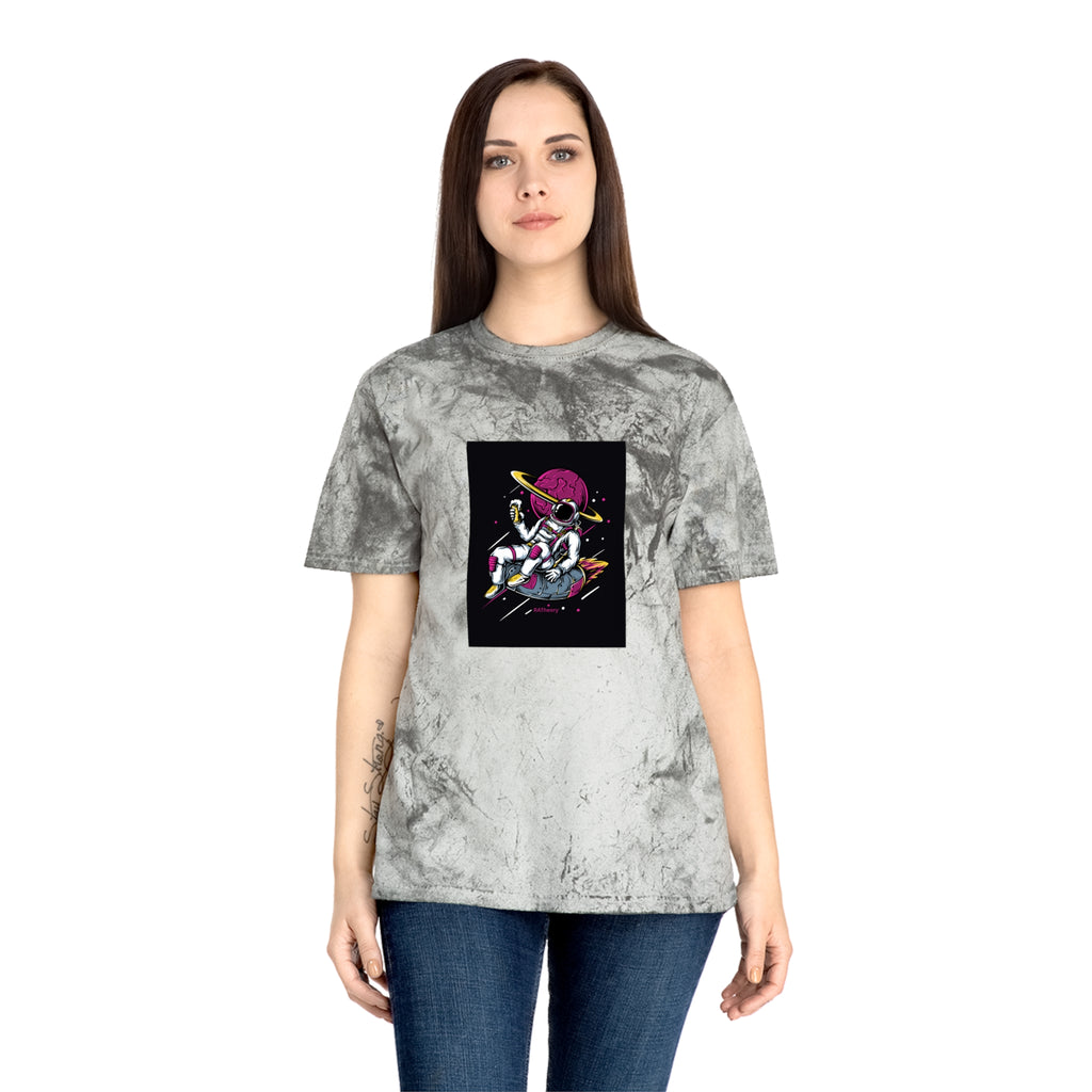 Astronaut Skateboard Tee — Neon Space Skateboarding Graphic T-Shirt