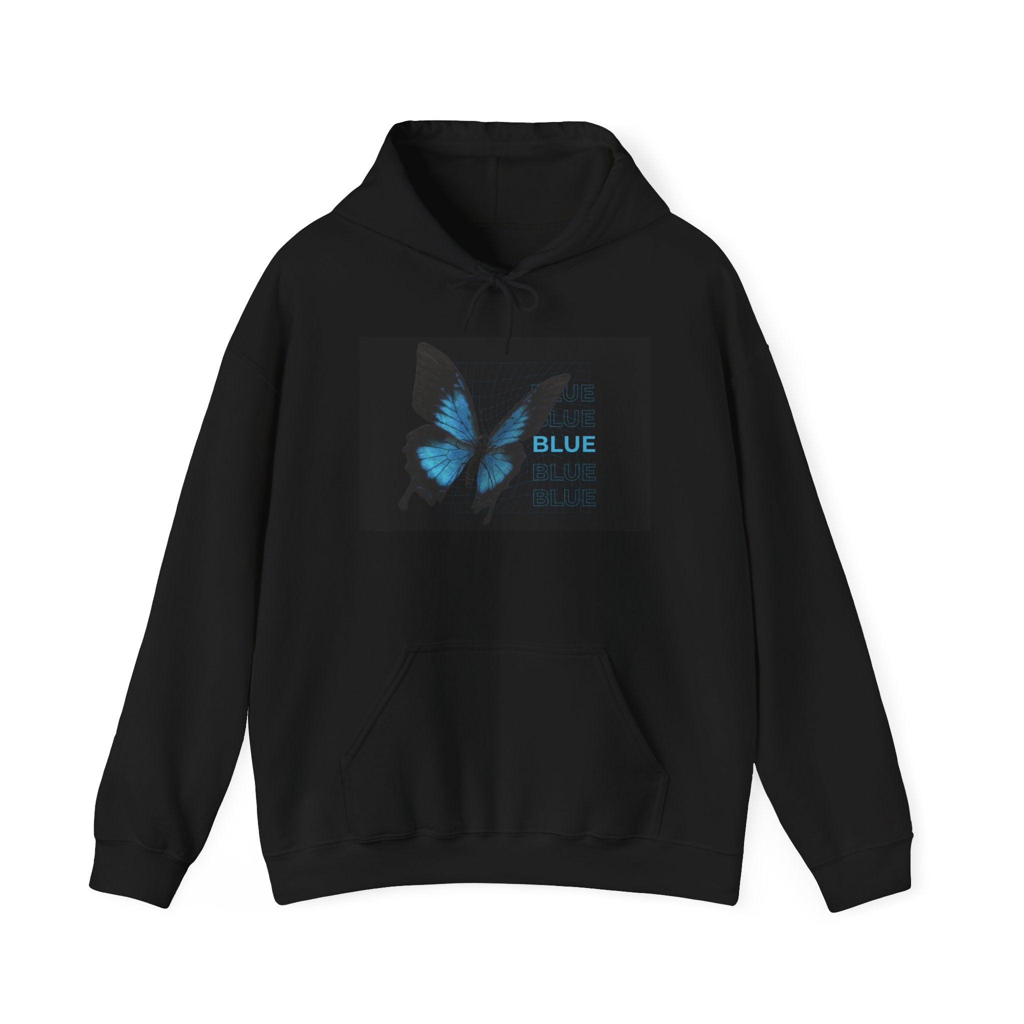 Blue Butterfly Hoodie - "Blue Is Beautiful" Graphic Pullover