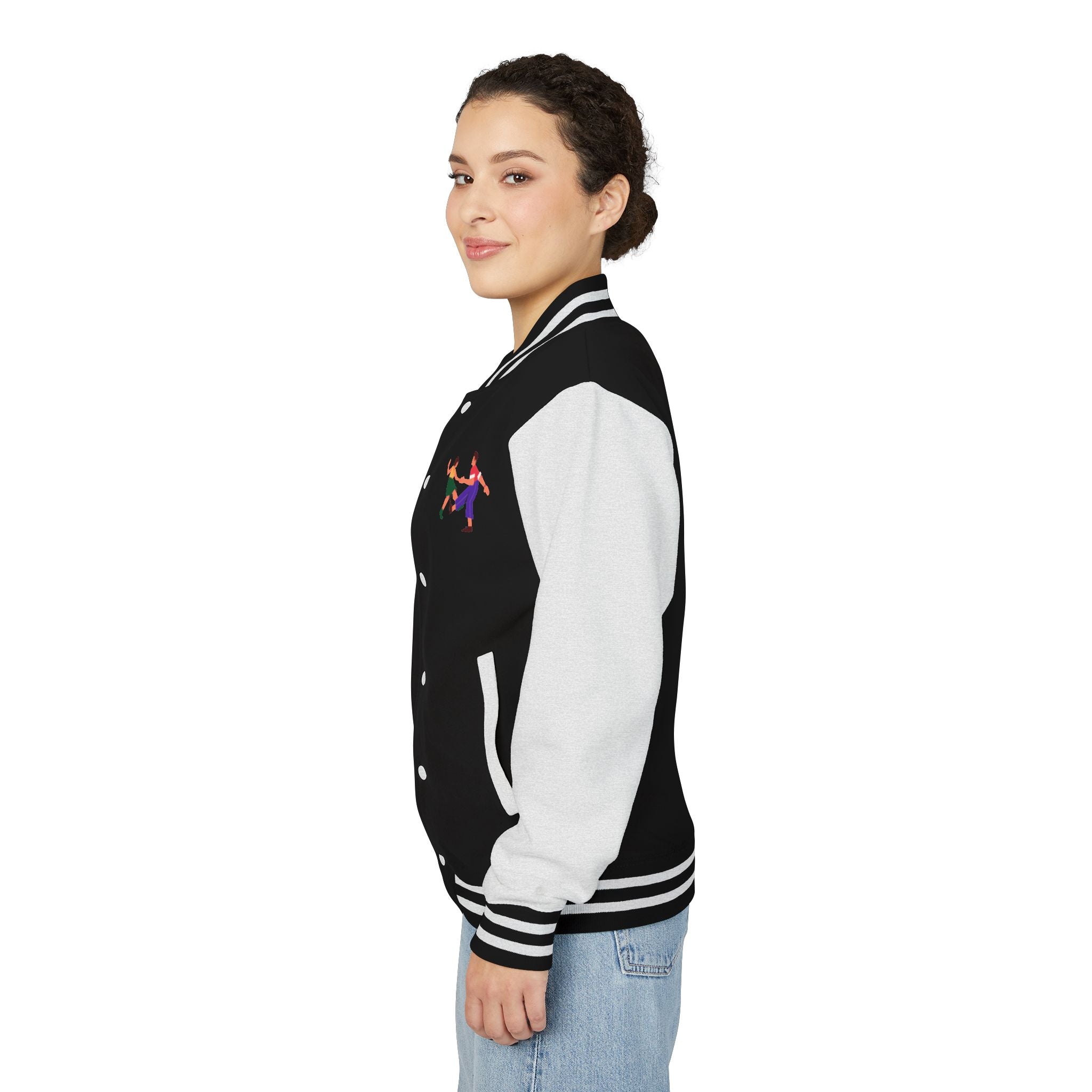Letterman Jacket — Colorful Roller Skate Couple Embroidered Varsity Jacket