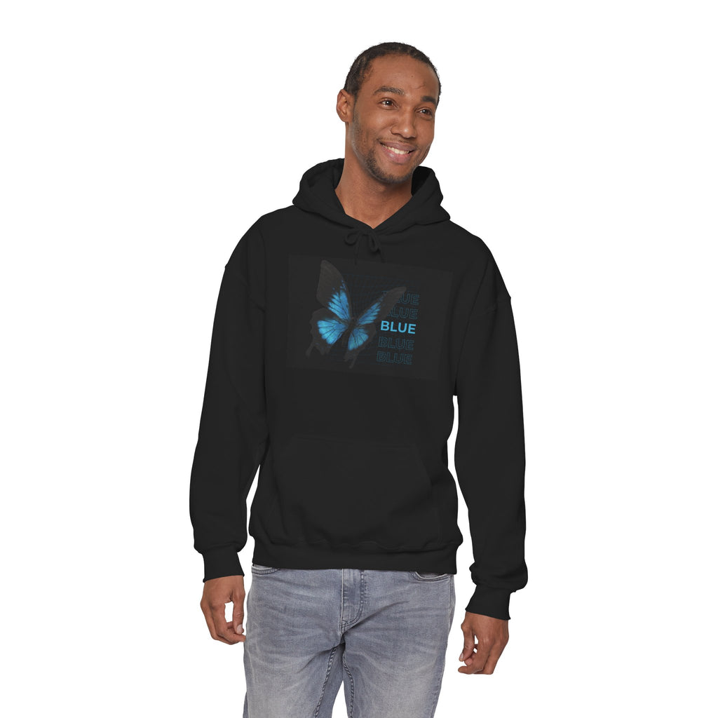 Blue Butterfly Hoodie - "Blue Is Beautiful" Graphic Pullover