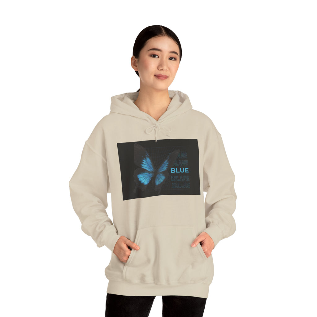 Blue Butterfly Hoodie - "Blue Is Beautiful" Graphic Pullover
