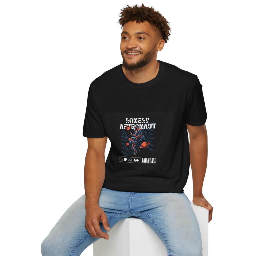 Lonely Astronaut Graphic T-Shirt — Retro Space Skateboard Design