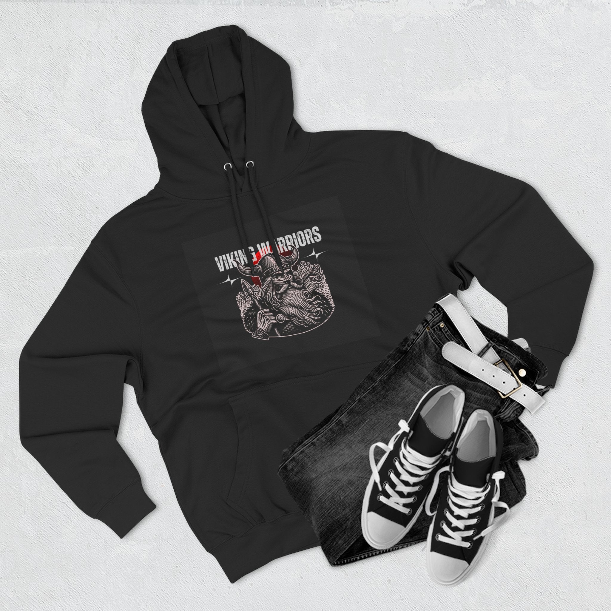 Viking Warriors Graphic Hoodie — Norse Axe Raider Sweatshirt
