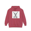 Deer in Glasses Hoodie — Hipster Stag Graphic Pullover (Joyful Script Back)