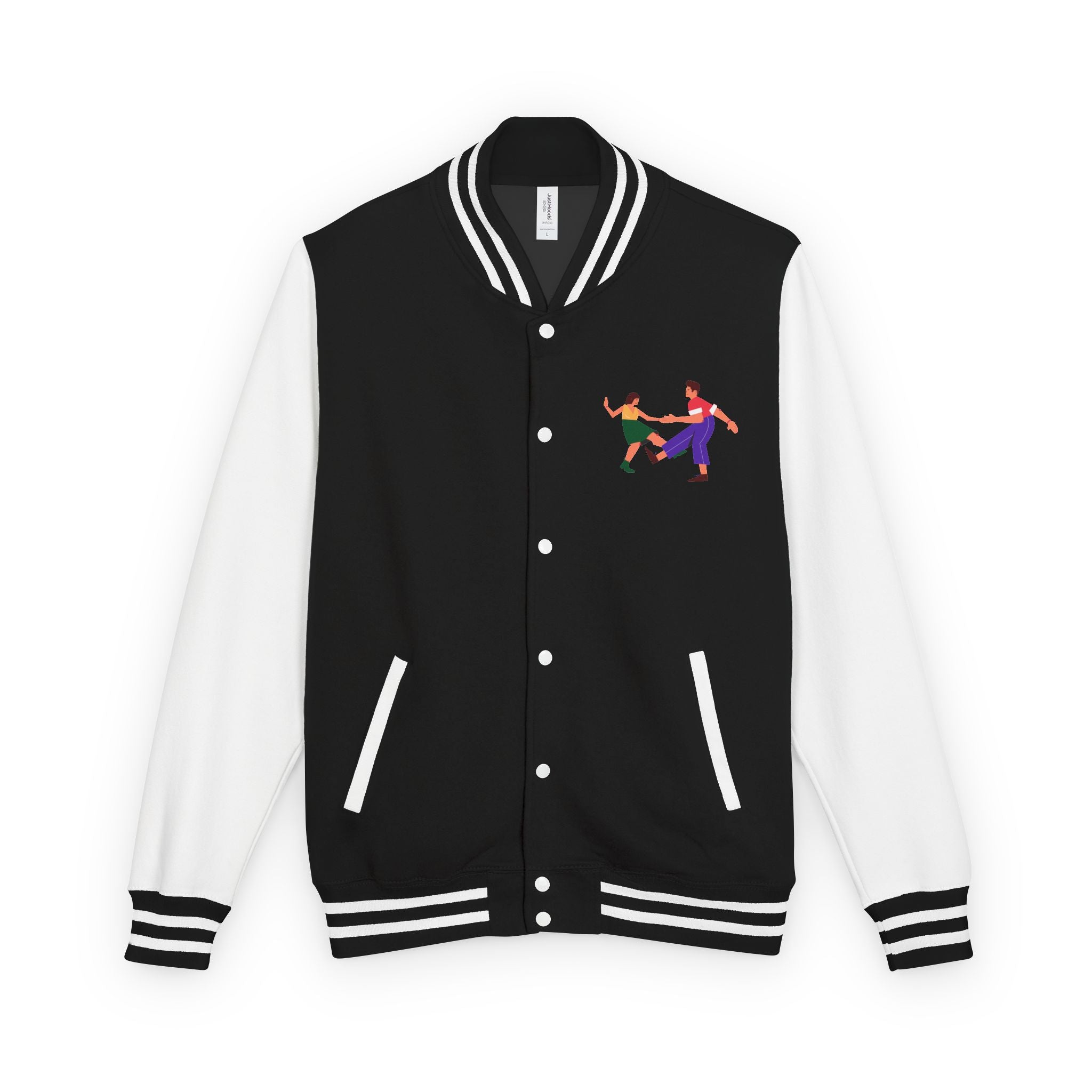 Letterman Jacket — Colorful Roller Skate Couple Embroidered Varsity Jacket
