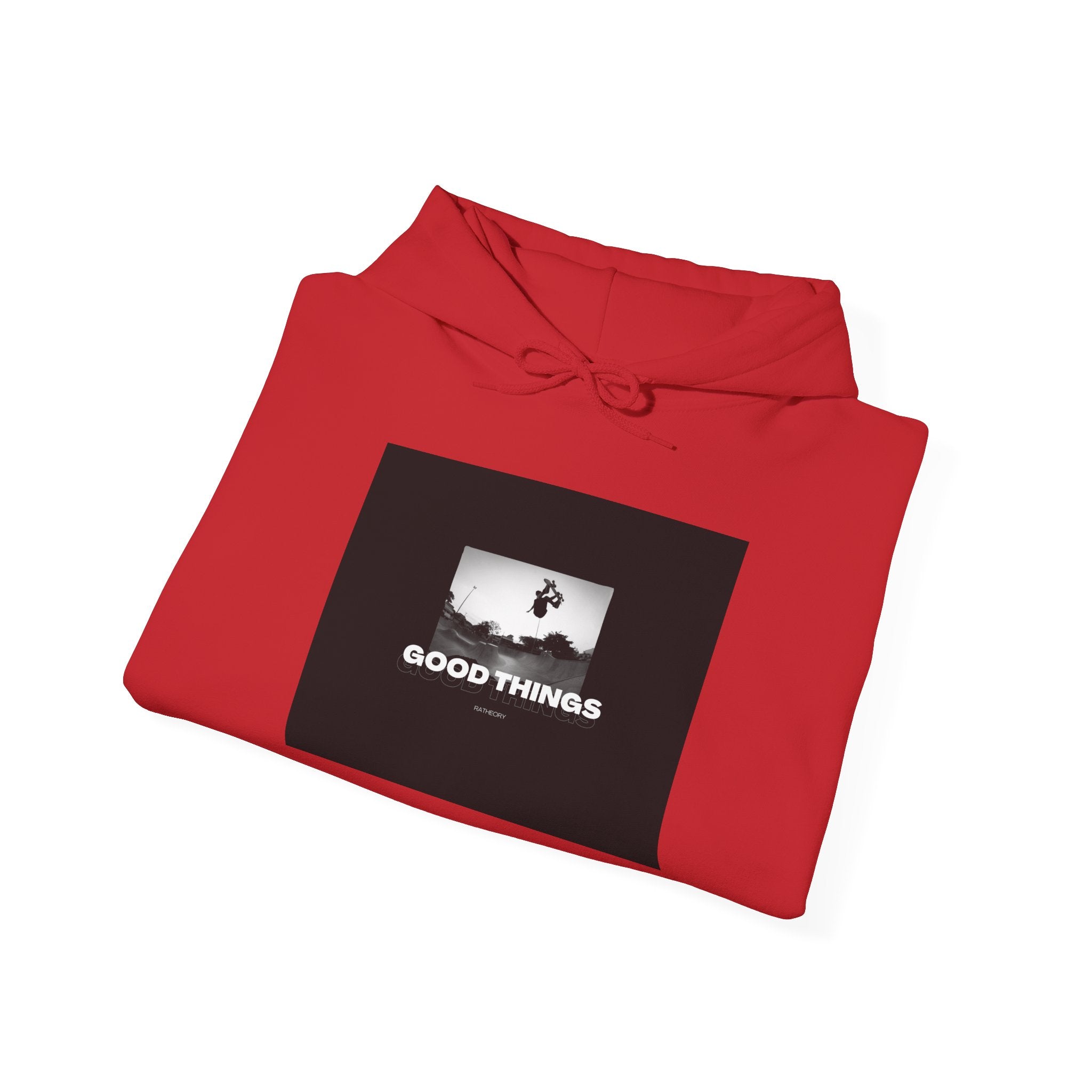 Good Things Hoodie — Minimal Black Graphic Pullover