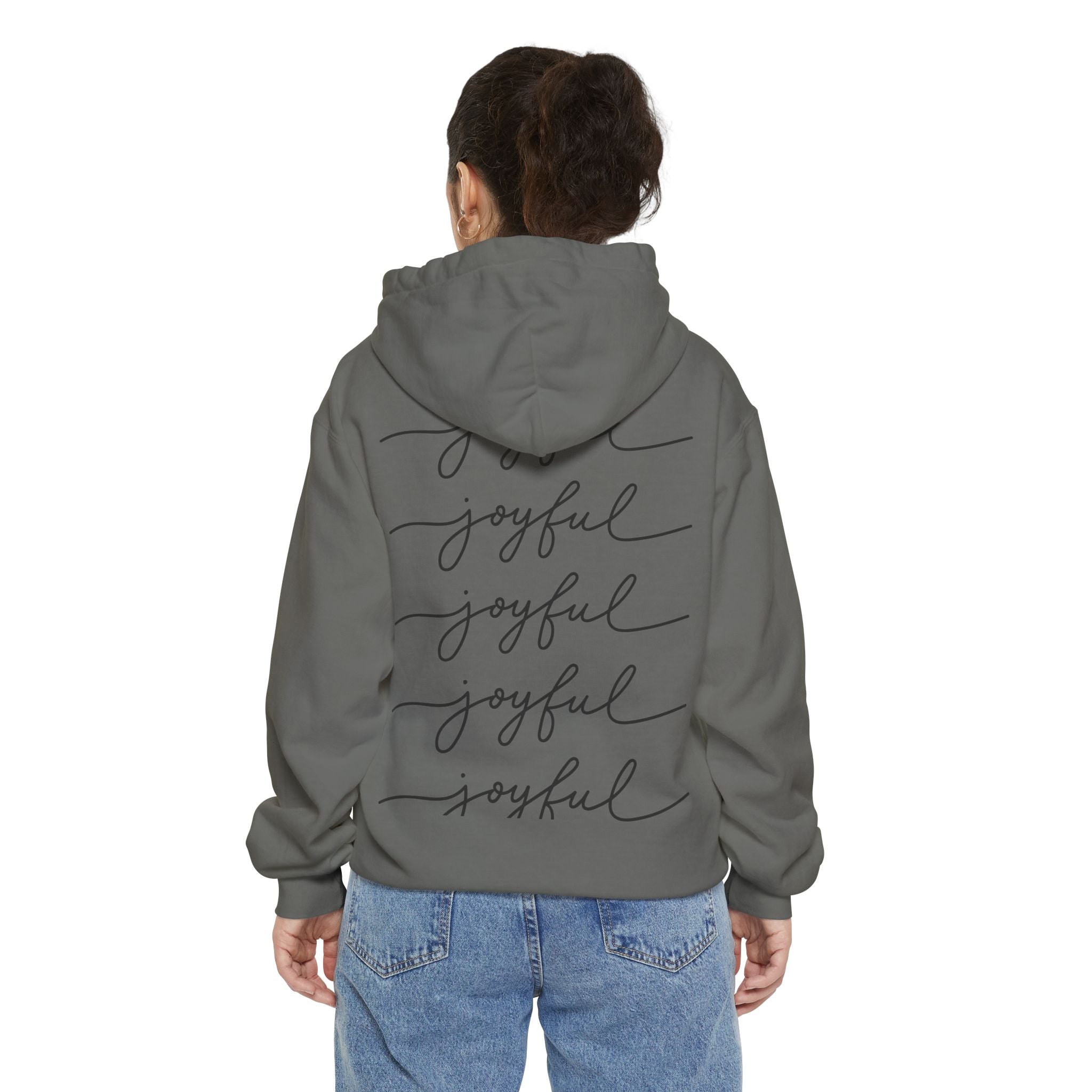 Deer in Glasses Hoodie — Hipster Stag Graphic Pullover (Joyful Script Back)