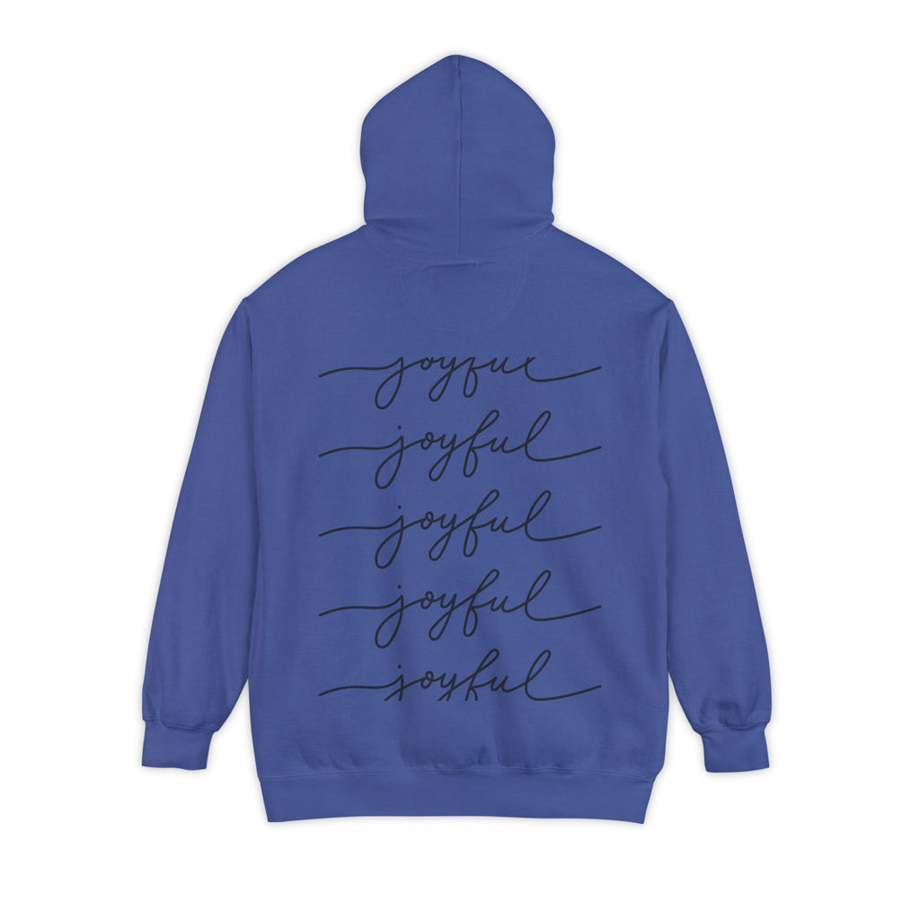 Deer in Glasses Hoodie — Hipster Stag Graphic Pullover (Joyful Script Back)