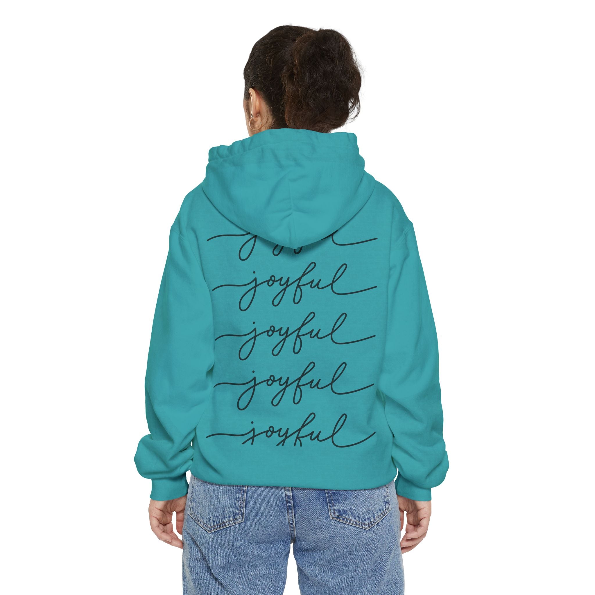 Deer in Glasses Hoodie — Hipster Stag Graphic Pullover (Joyful Script Back)