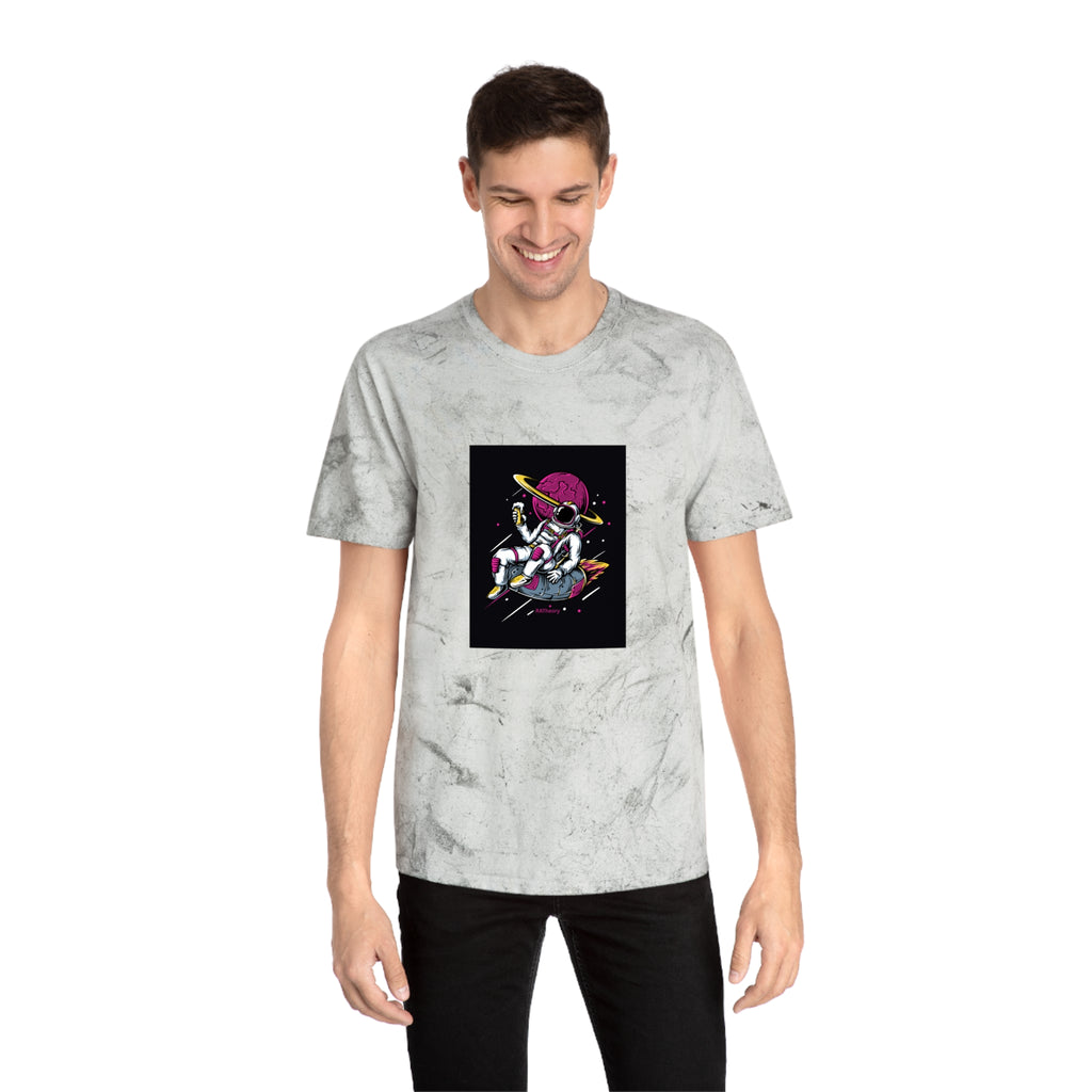 Astronaut Skateboard Tee — Neon Space Skateboarding Graphic T-Shirt