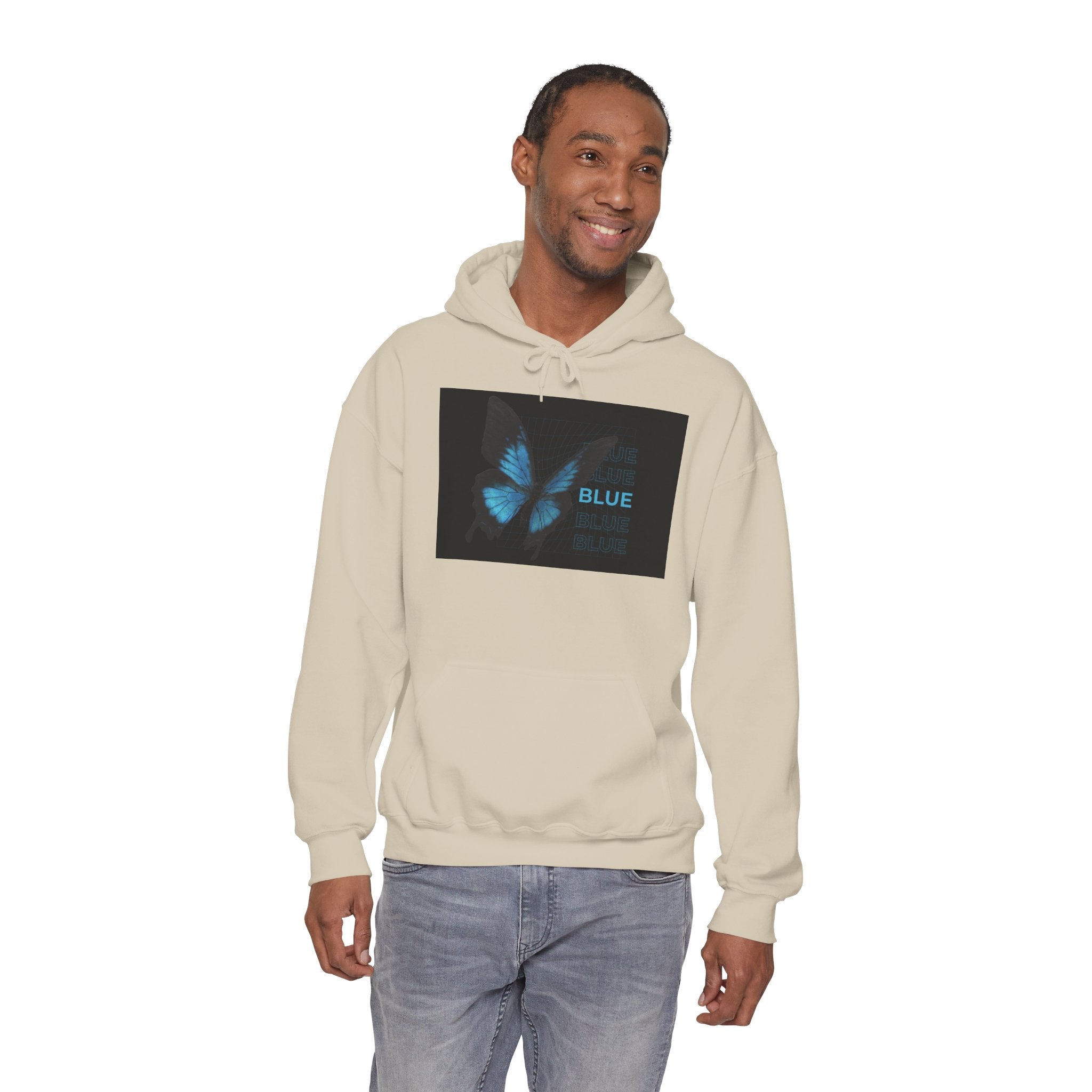 Blue Butterfly Hoodie - "Blue Is Beautiful" Graphic Pullover