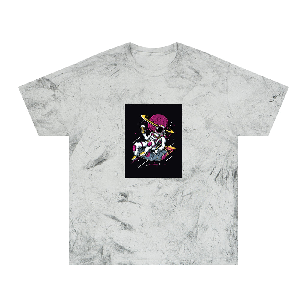 Astronaut Skateboard Tee — Neon Space Skateboarding Graphic T-Shirt