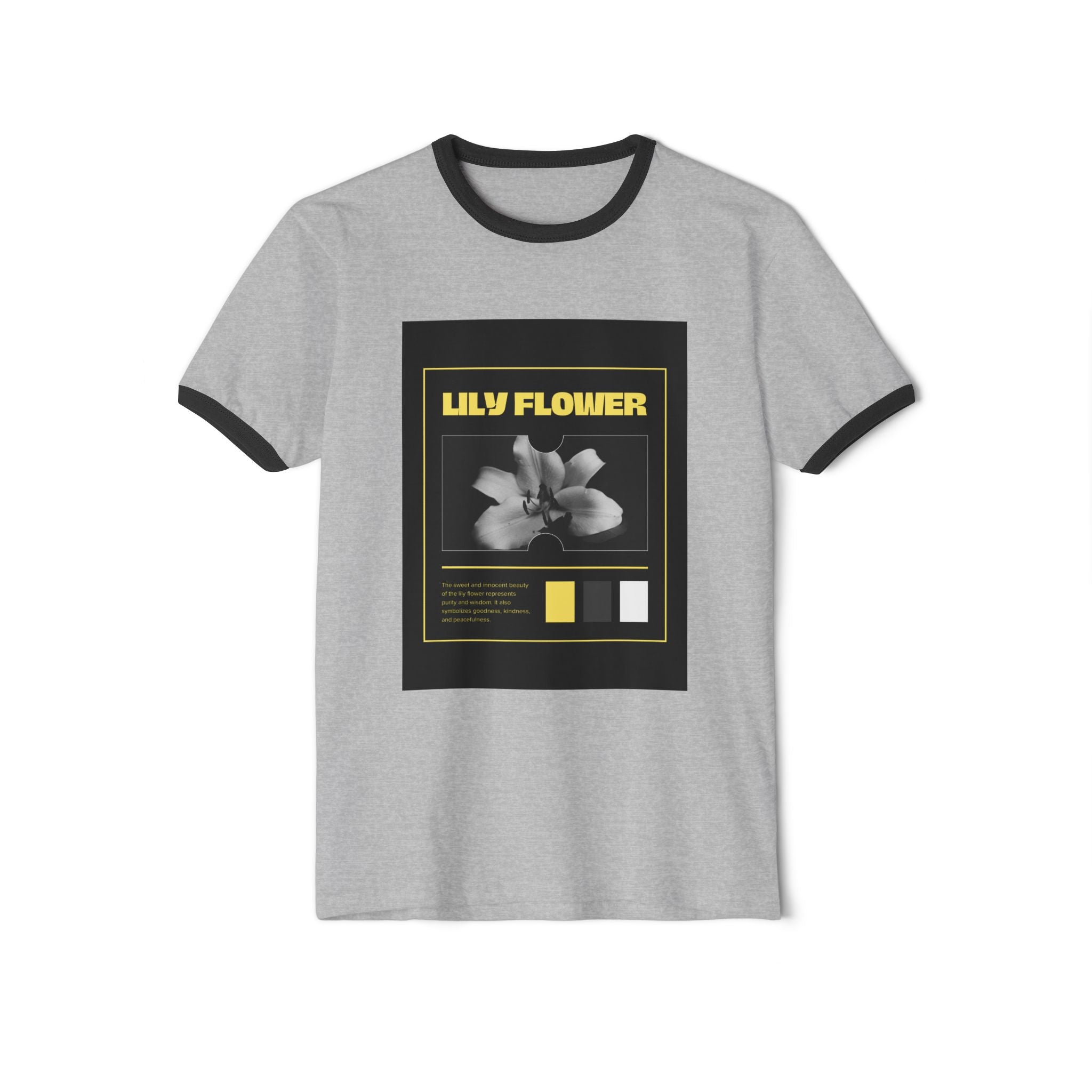 Lily Flower Ringer Tee — Vintage Botanical Graphic T‑Shirt