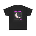 Shine Crescent Moon Tee — Retro Neon Lunar Graphic T-Shirt