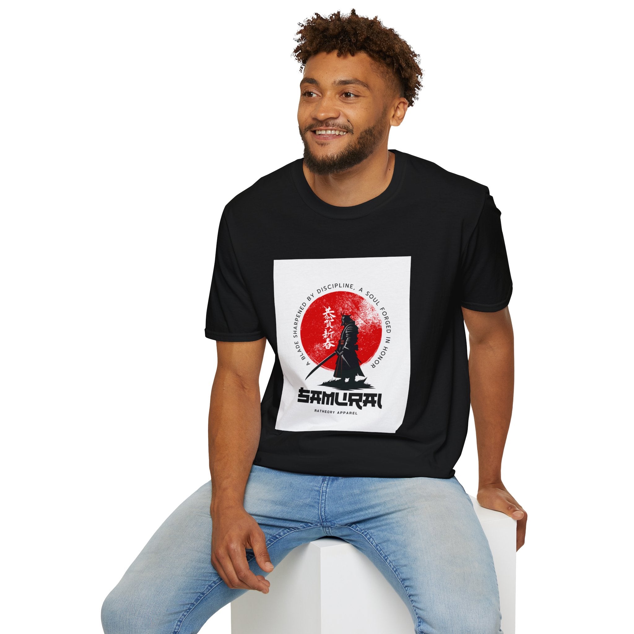 Samurai Graphic T-Shirt - Red Sun Warrior Design