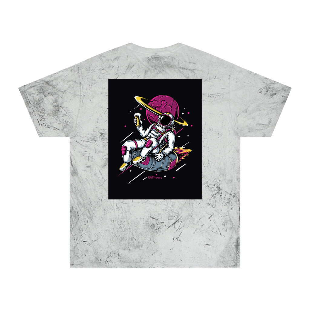 Astronaut Skateboard Tee — Neon Space Skateboarding Graphic T-Shirt